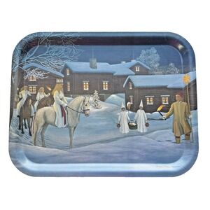Erkers Marie Persson Swedish Tray Christmas Lucia Laminated Birch Wood 14x11